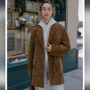 Zara Long 100% Leather Jacket